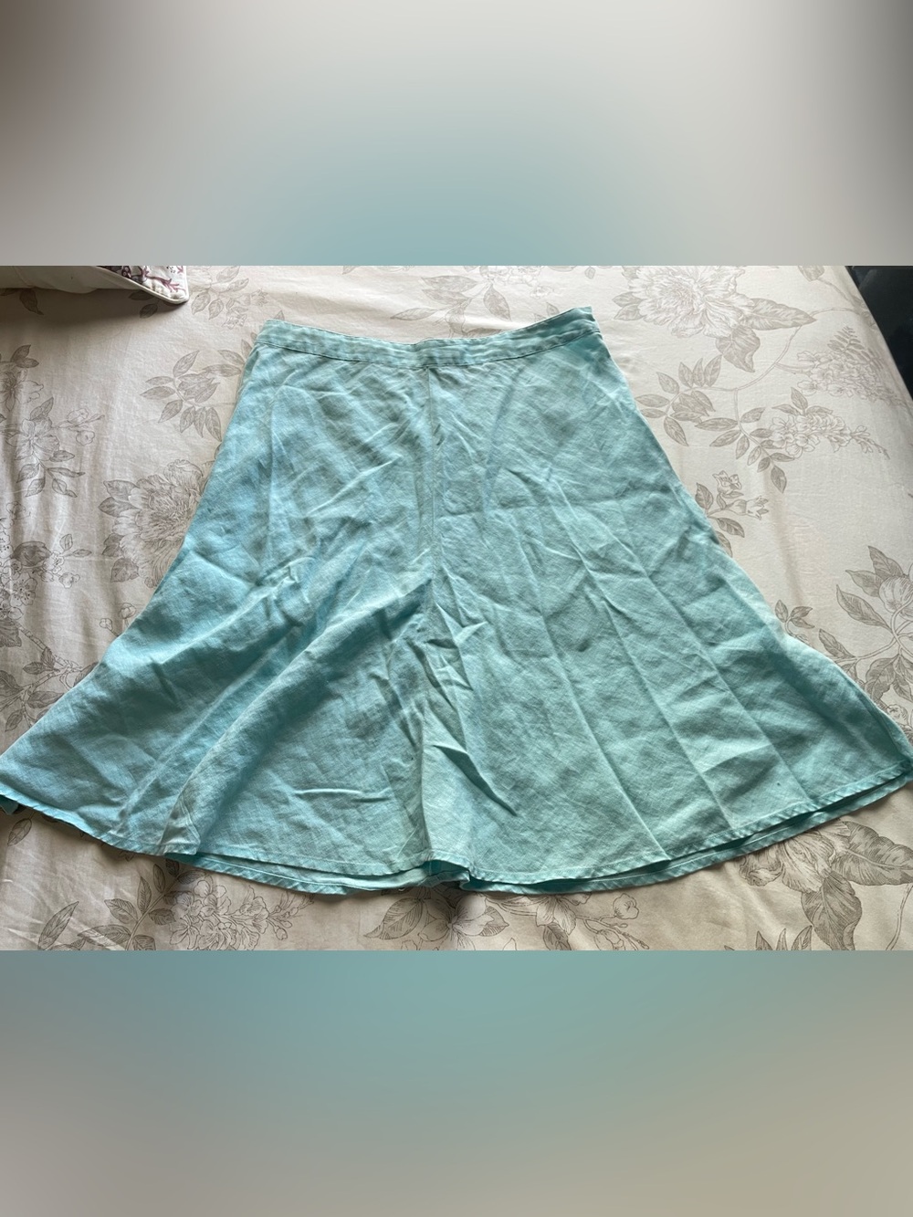 Y2K Aqua Blue Linen Low Rise Slip Skirt 6 Fairycore Dainty Coquette Feminine 00s
